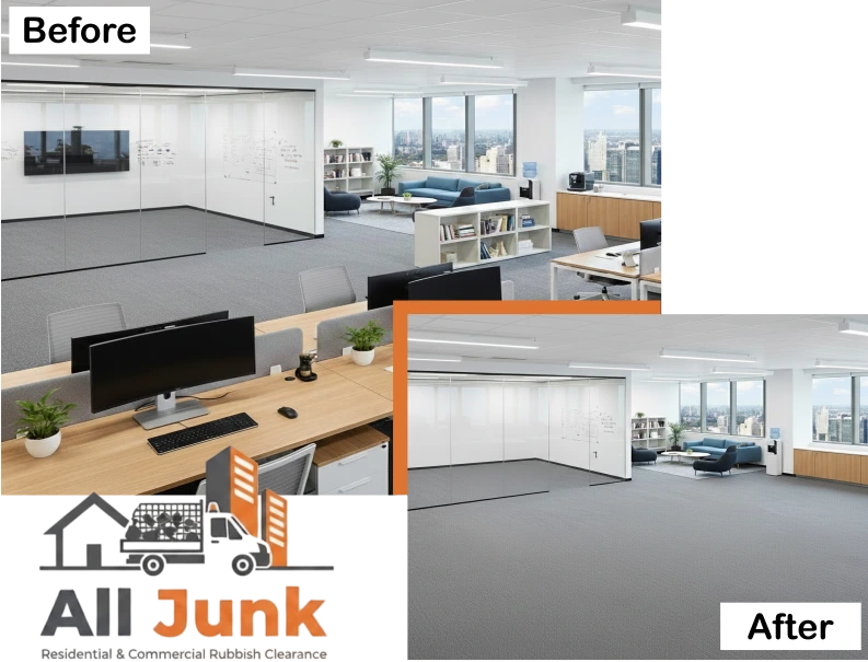 Office Clearance By All Junk in Surrey and London Before and After Picture