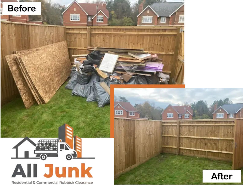 Rubbish Clearance Surrey and London - Before and After Waste Removal - All Junk